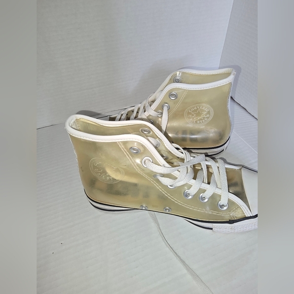 Converse Shoes Womens 4 Clear Plastic Sneakers Chucks All Star Lace Up 148633C - Picture 3 of 5